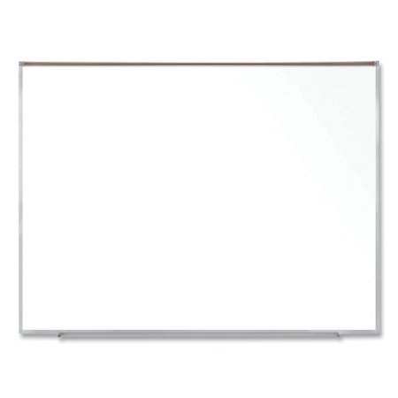 GHENT Magnetic Porcelain Whiteboard w/Satin Aluminum Frame and Map Rail, 72.5 x 60.47, White Surface M1P561M